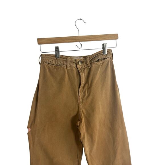 We The Free Canvas Wide Leg Pants Womens Size 25 Khaki Brown Boho High Rise - Picture 8 of 8